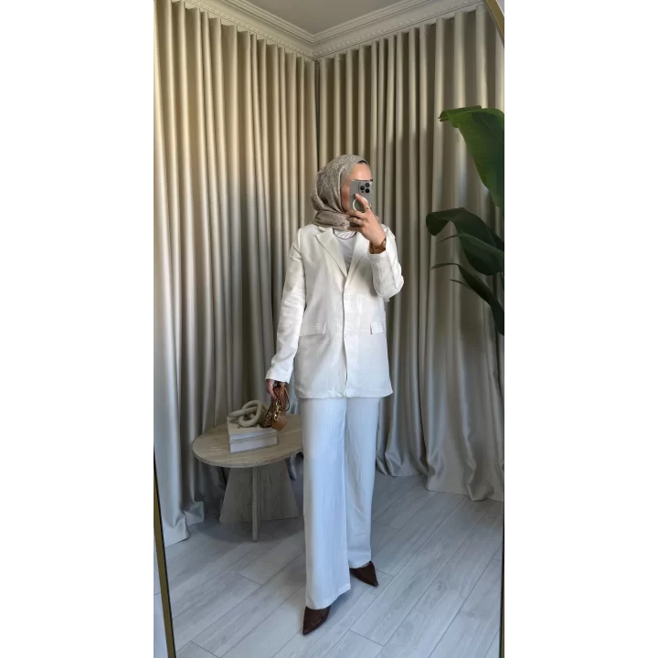 ÇİZGİLİ TAKIM BEYAZ