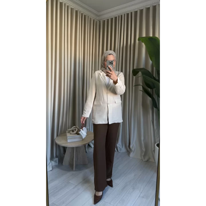 KETEN BLAZER CEKET TAŞ