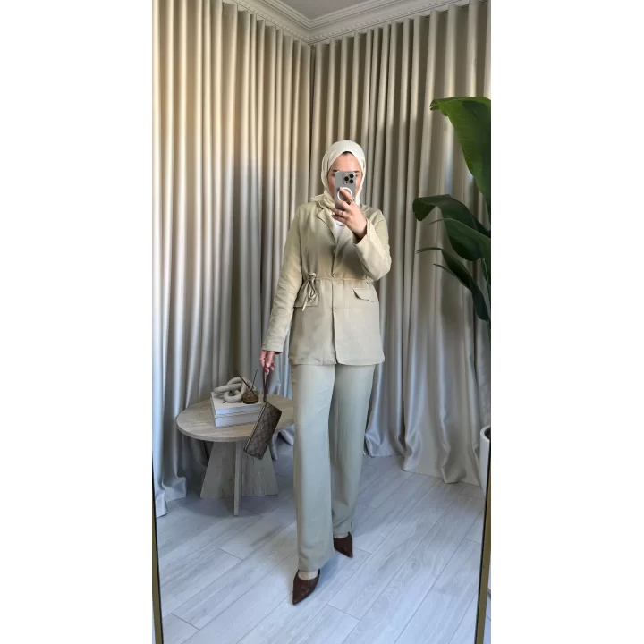 KETEN BLAZER CEKET YEŞİL