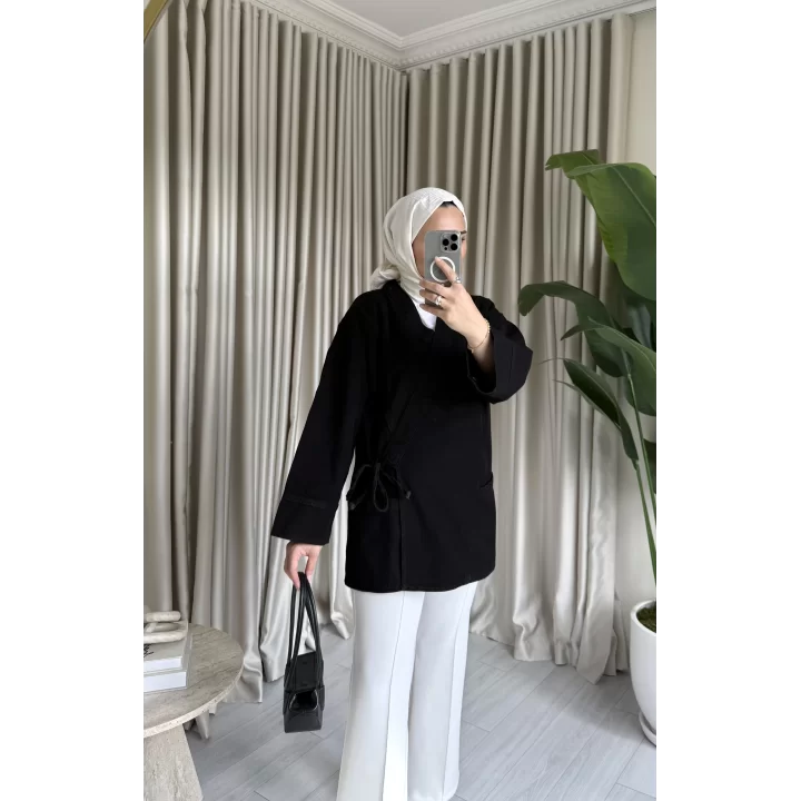 KİMONO KOT CEKET SİYAH