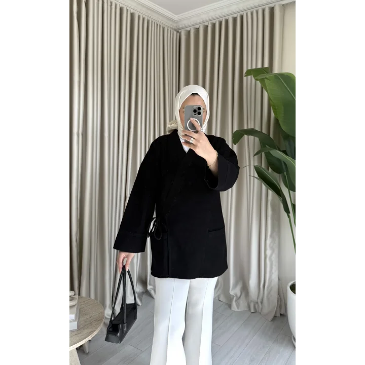 KİMONO KOT CEKET SİYAH
