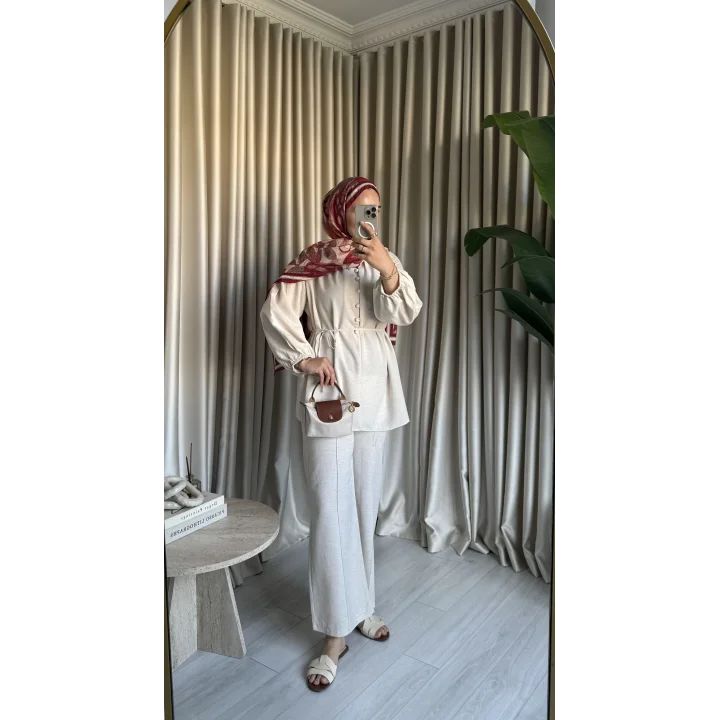 LAİDE KETEN TAKIM NATURAL