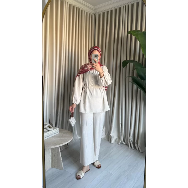 LAİDE KETEN TAKIM NATURAL