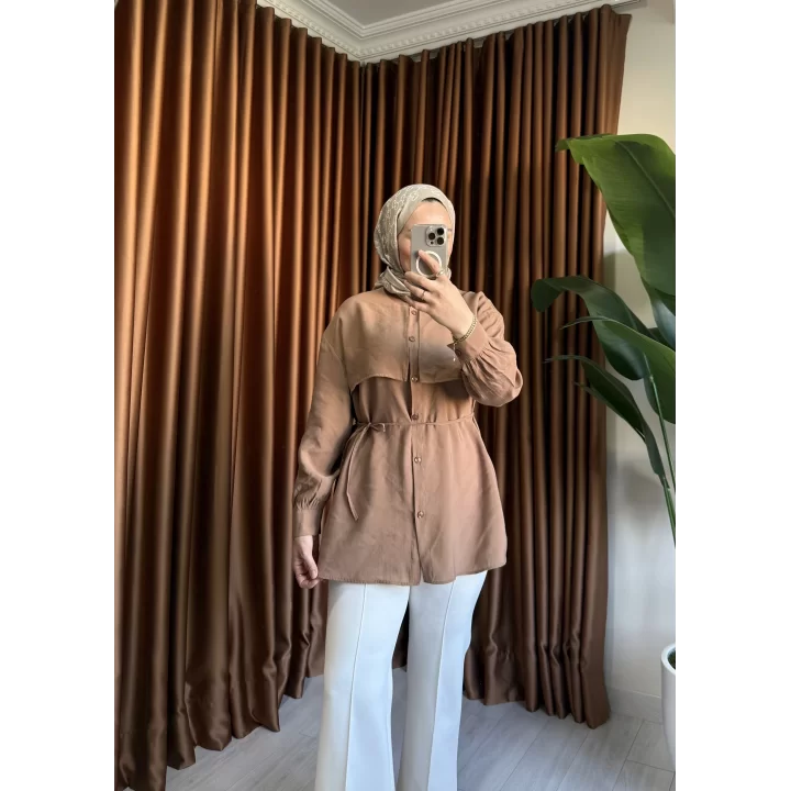 MİLA TENSEL GÖMLEK CAMEL