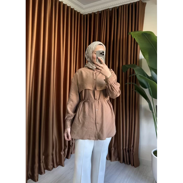 MİLA TENSEL GÖMLEK CAMEL