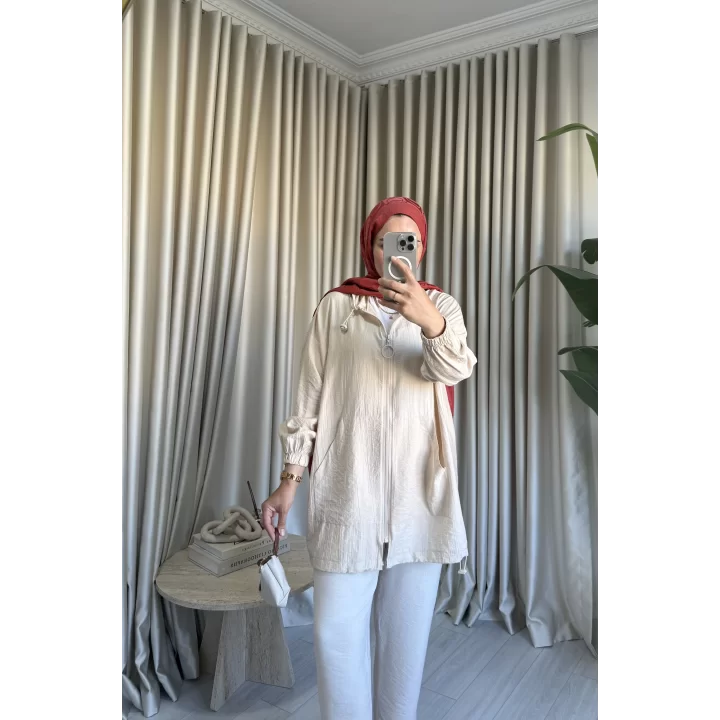 MİNA FERMUARLI KAP BEJ