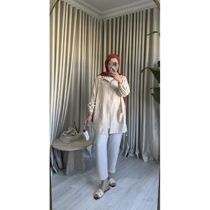 MİNA FERMUARLI KAP BEJ