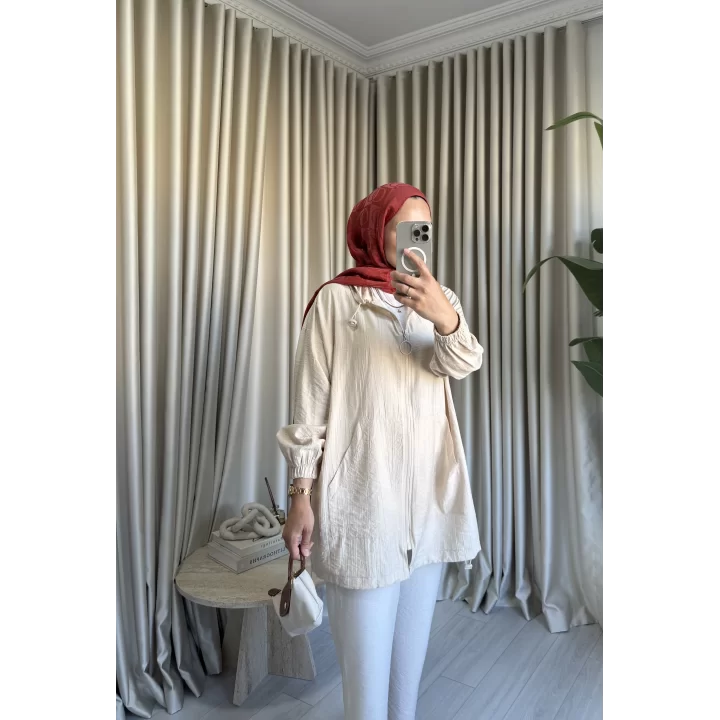 MİNA FERMUARLI KAP BEJ