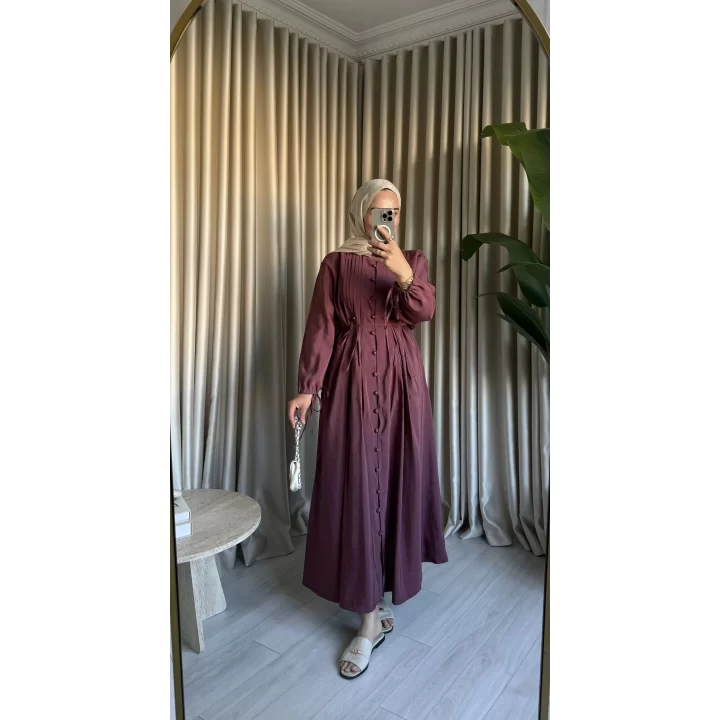NERVÜRLÜ ELBİSE GÜL KURUSU