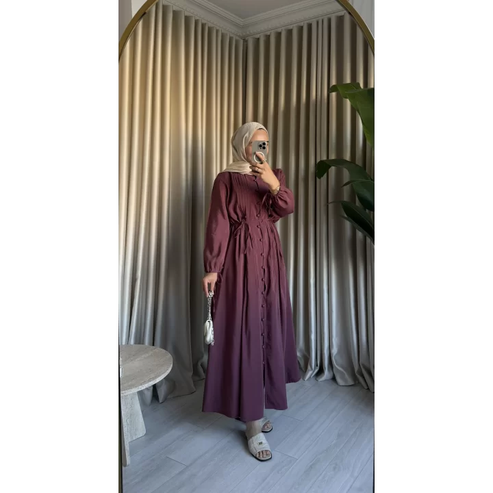 NERVÜRLÜ ELBİSE GÜL KURUSU