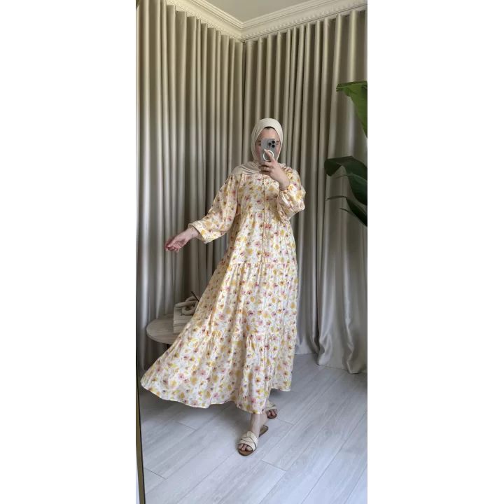 EVA MANGO ELBİSE SARI