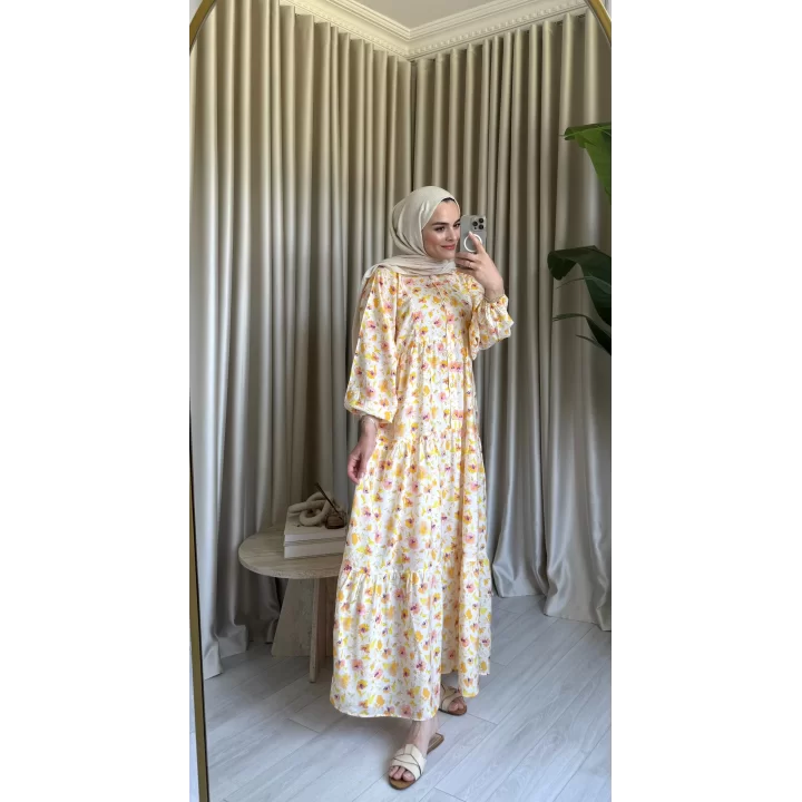 EVA MANGO ELBİSE SARI