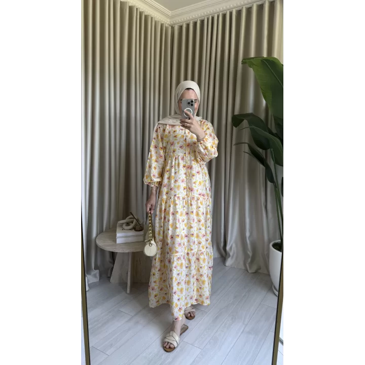 EVA MANGO ELBİSE SARI