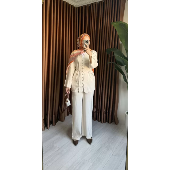 V YAKA LİSA TAKIM BEJ