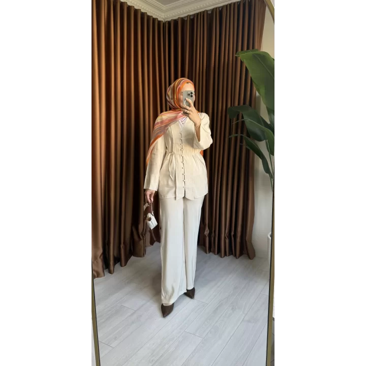 V YAKA LİSA TAKIM BEJ