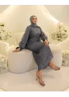 EVA SİMLİ ELBİSE- MAVİ