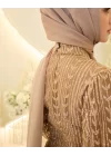 EVA SİMLİ ELBİSE- PUDRA