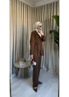 KETEN BLAZER CEKET KAHVE