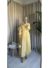 NERVÜRLÜ ELBİSE BUTTER YELLOW