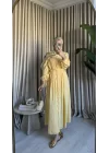 NERVÜRLÜ ELBİSE BUTTER YELLOW
