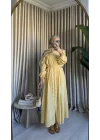 NERVÜRLÜ ELBİSE BUTTER YELLOW