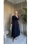 NERVÜRLÜ ELBİSE LACİVERT