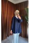 OMUZ PİLELİ GÖMLEK LACİVERT