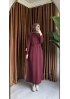 PAMUKLU ELBİSE BORDO