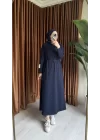 PAMUKLU ELBİSE LACİVERT