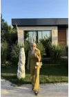 TAŞLI İNCE KETEN TAKIM OLİVE