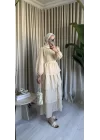 VUAL KAT KAT ELBİSE BEJ