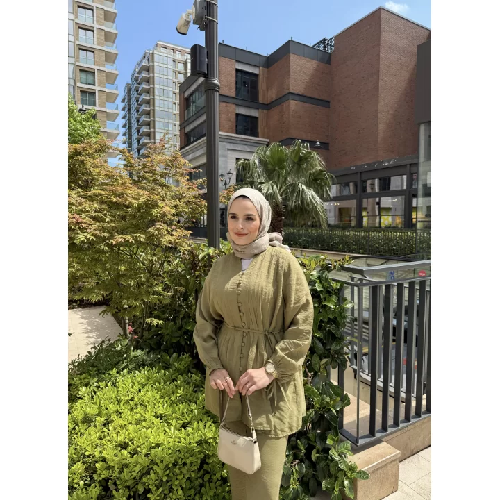 NERVÜR DETAYLI TAKIM YEŞİL
