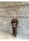DÜĞME DETAYLI TAKIM KAHVE