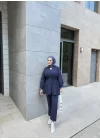 NERVÜR DETAYLI TAKIM LACİVERT