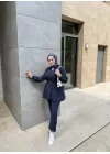 NERVÜR DETAYLI TAKIM LACİVERT