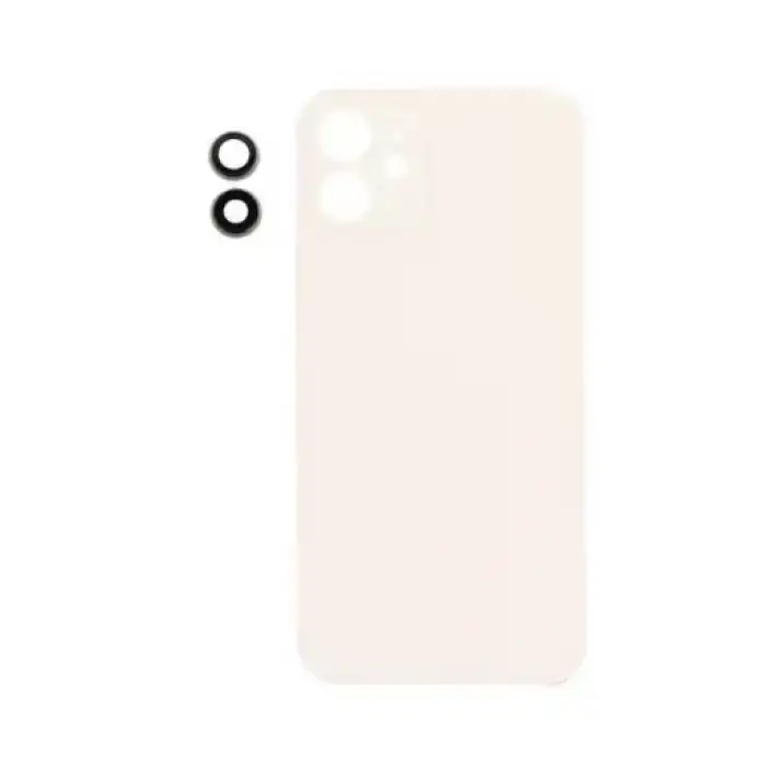 Apple Uyumlu iPhone 12 Arka Kapak Kamera Lensli Beyaz