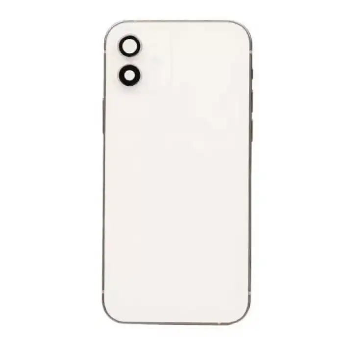 Apple Uyumlu iPhone 12 Kasa Kapak Beyaz Dolu