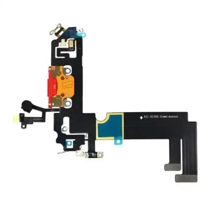 Apple Uyumlu iPhone 12 Mini Şarj Soketli Mikrofon Filmi Flex Kırmızı