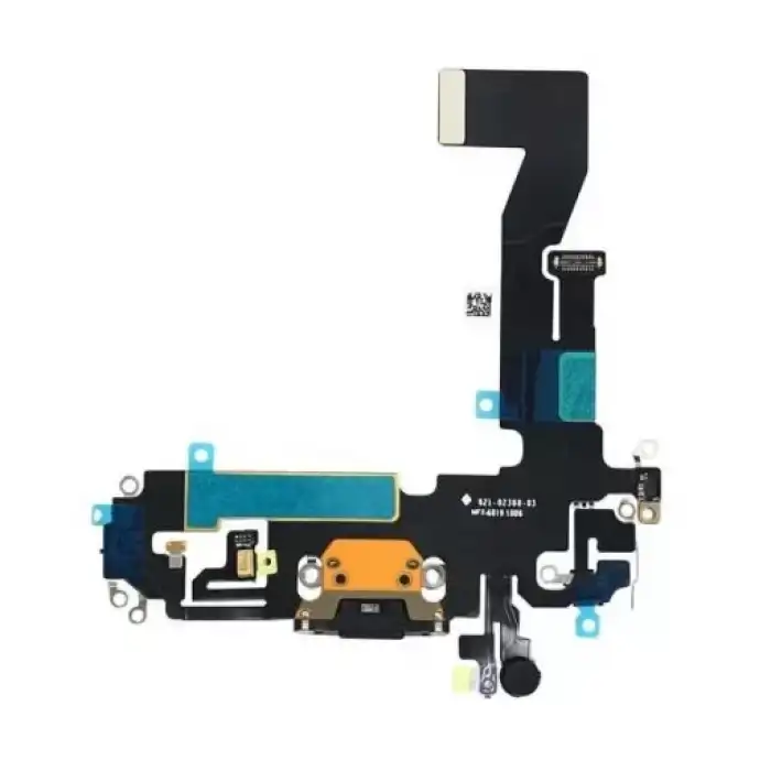 Apple Uyumlu iPhone 12 Pro Şarj Soketli Mikrofon Filmi Flex Siyah