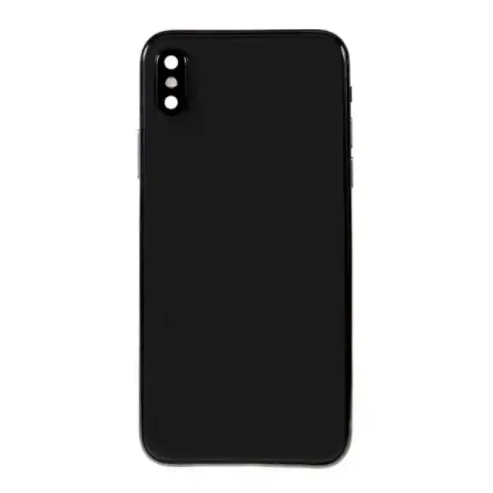Apple Uyumlu iPhone Xs Kasa Kapak Siyah Dolu