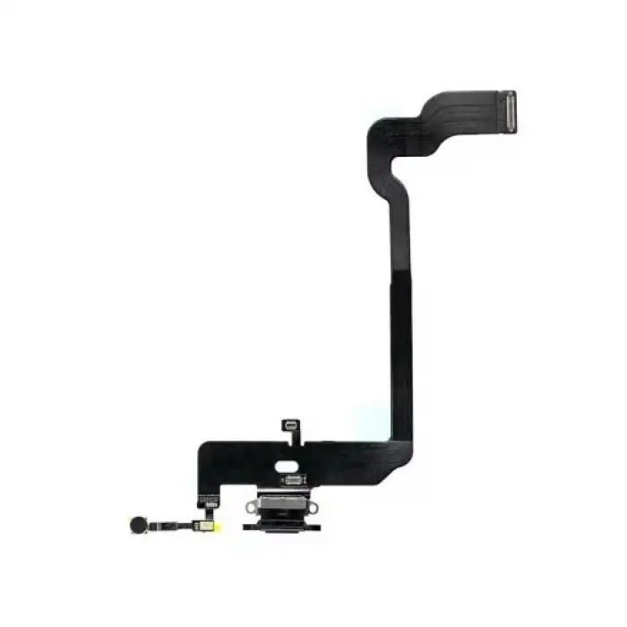 Apple Uyumlu iPhone Xs Max Şarj Soketli Mikrofon Filmi Flex Siyah