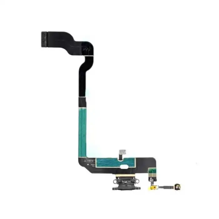 Apple Uyumlu iPhone Xs Max Şarj Soketli Mikrofon Filmi Flex Siyah