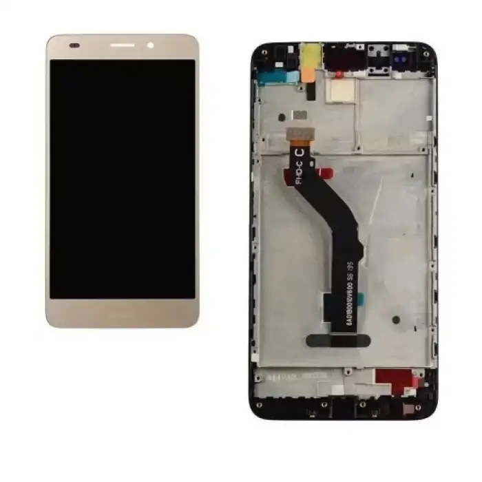 Huawei Uyumlu Gt3 Lcd Ekran Dokunmatik Gold Çıtalı