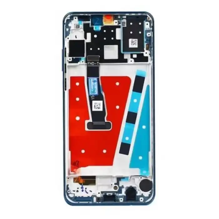 Huawei Uyumlu P30 Lite Lcd Ekran Dokunmatik Mavi Çıtalı 48Mp