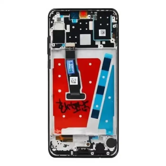 Huawei Uyumlu P30 Lite Lcd Ekran Dokunmatik Siyah Çıtalı 48Mp