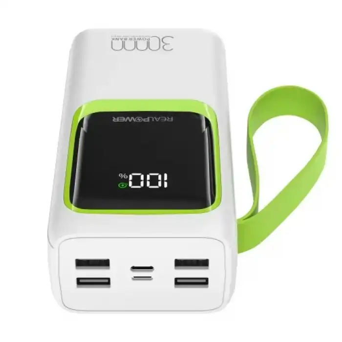 Realpower 30000Mah 22.5W Taşınabilir Ledli Beyaz Powerbank Rp-Pbc3
