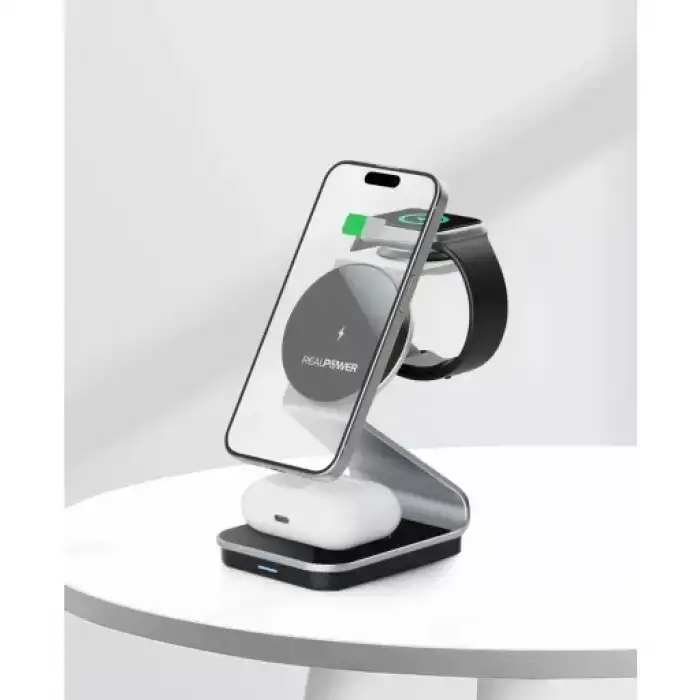 Realpower 3Ü 1 Arada Magsafe Silver Manyetik Kablosuz Şarj Aleti Rp-Wsw