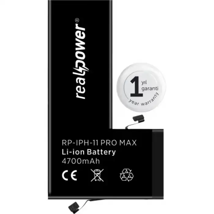 Realpower Apple Uyumlu iPhone 11 Pro Max Yüksek Kapasiteli Batarya 3969Mah