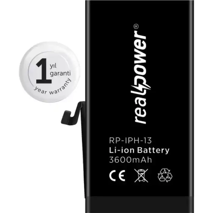 Realpower Apple Uyumlu iPhone 13 Yüksek Kapasiteli Batarya 3227Mah