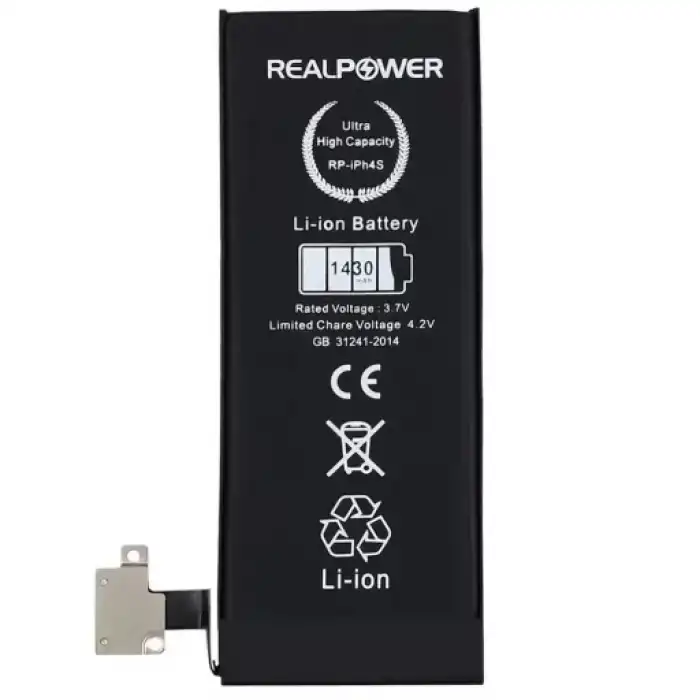 Realpower Apple Uyumlu iPhone 4S Yüksek Kapasiteli Batarya 1430Mah